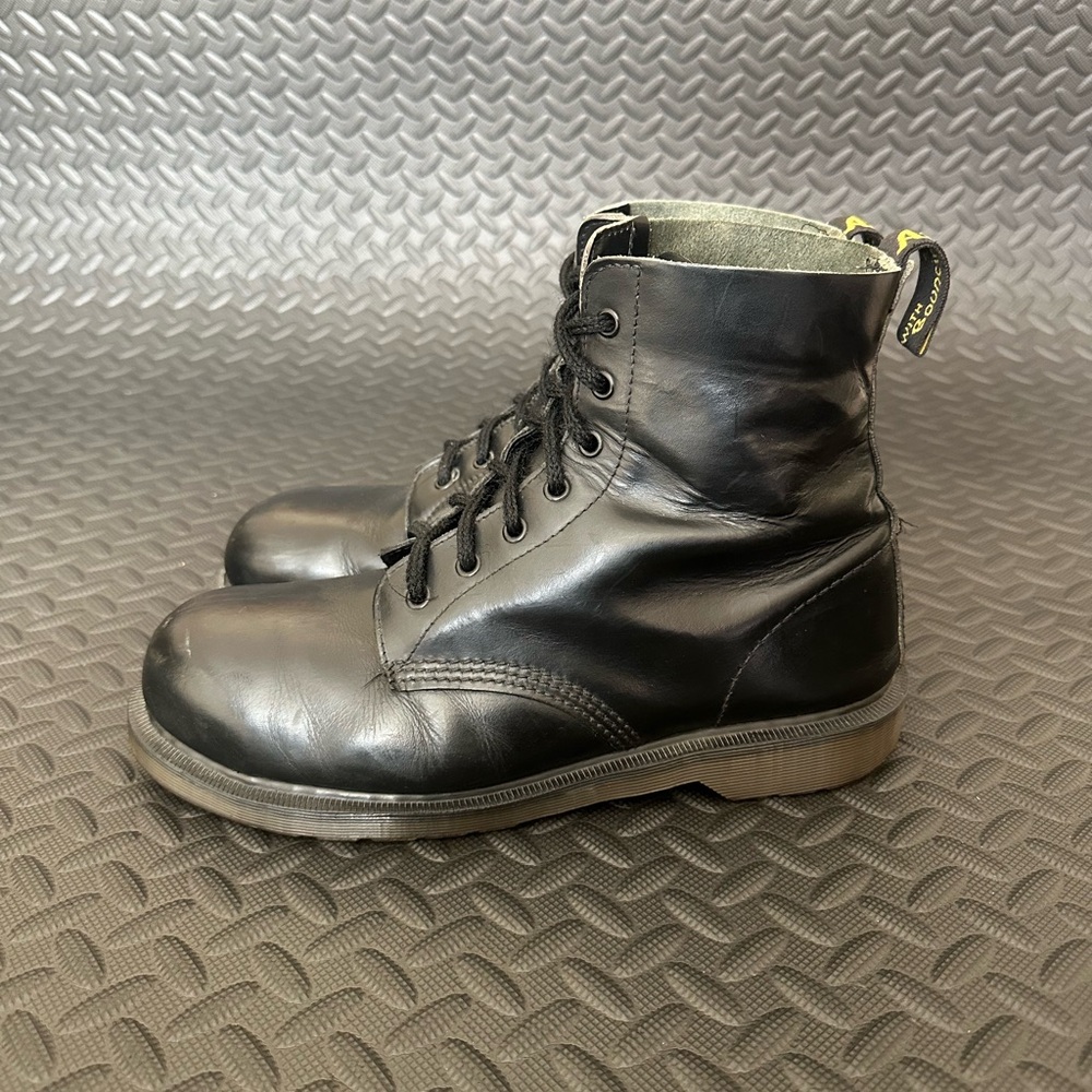 Vintage Dr. Martens Steel Toe Boots UK 9 US 10 Made in England Satra P942 1997